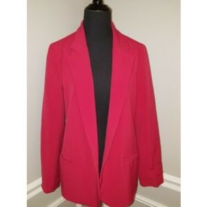 Love... ady Red Long Sleeve Open Front Blazer